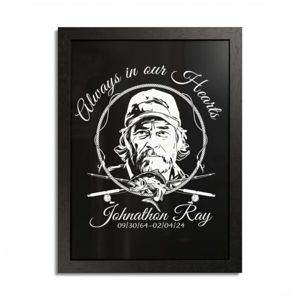Memorial Framed Poster, Always in Our Hearts Decor, Personalized Keepsake, Fishing Theme Art, Thoughtful Gift for Remembering Loved Ones - Image 9