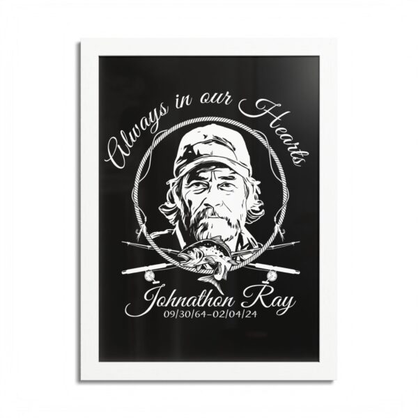 Memorial Framed Poster, Always in Our Hearts Decor, Personalized Keepsake, Fishing Theme Art, Thoughtful Gift for Remembering Loved Ones - Image 5